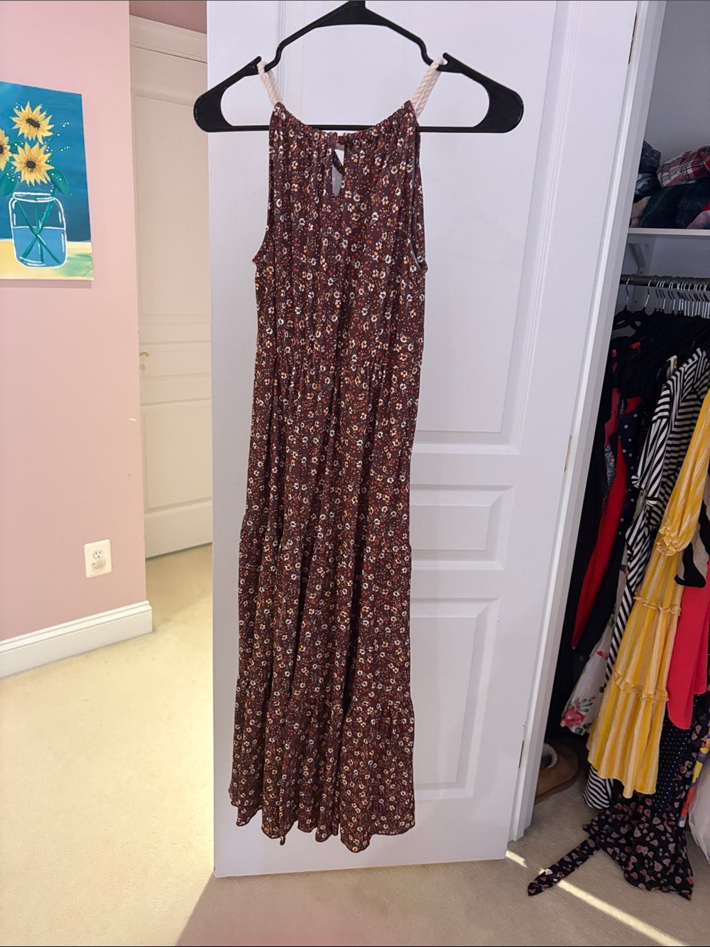 Brown Floral Maxi Dress